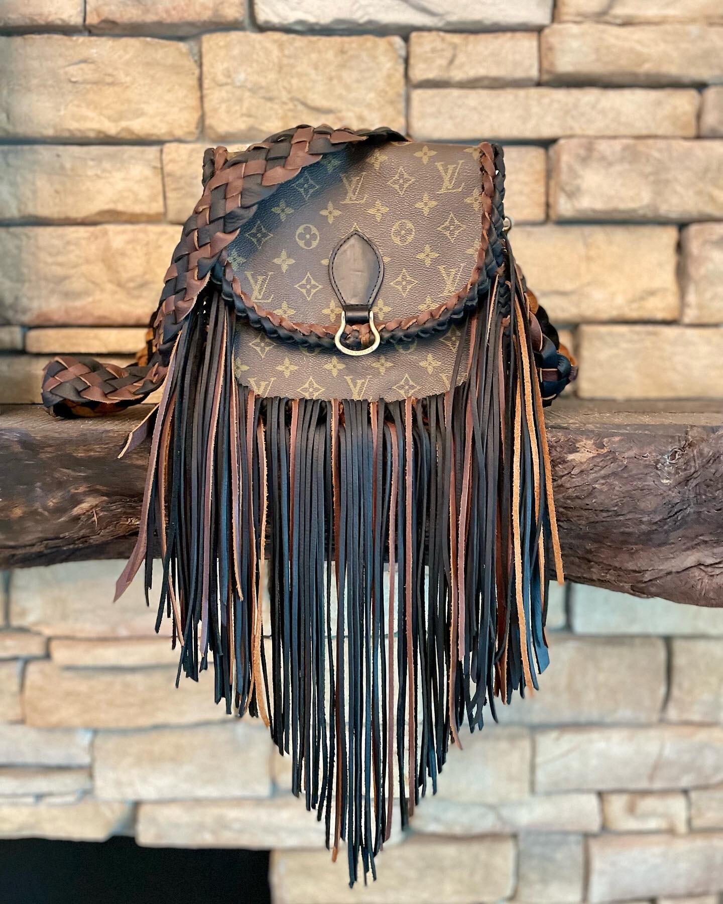 The Austin Bag Large Brown/Tan with Tail — Classic Boho Bags