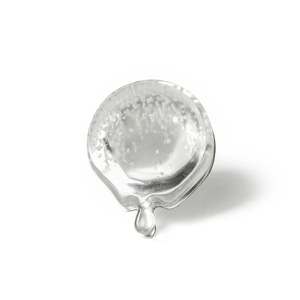Melting Reflector Brooch, 2015 Carved acrylic, sterling silver, steel Image by Grace Laemmler