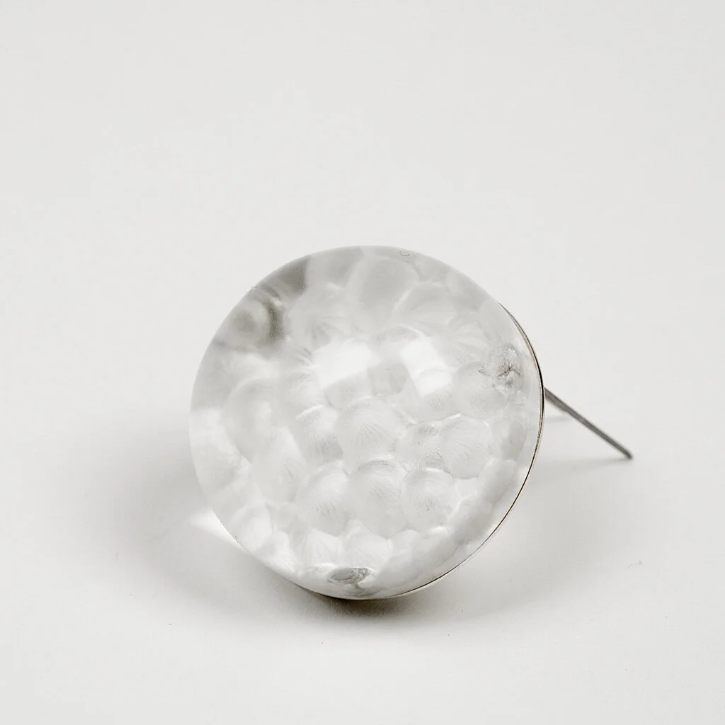Aqua Reflector Brooch, 2015 Carved acrylic, sterling silver, resin, steel Image by Grace Laemmler