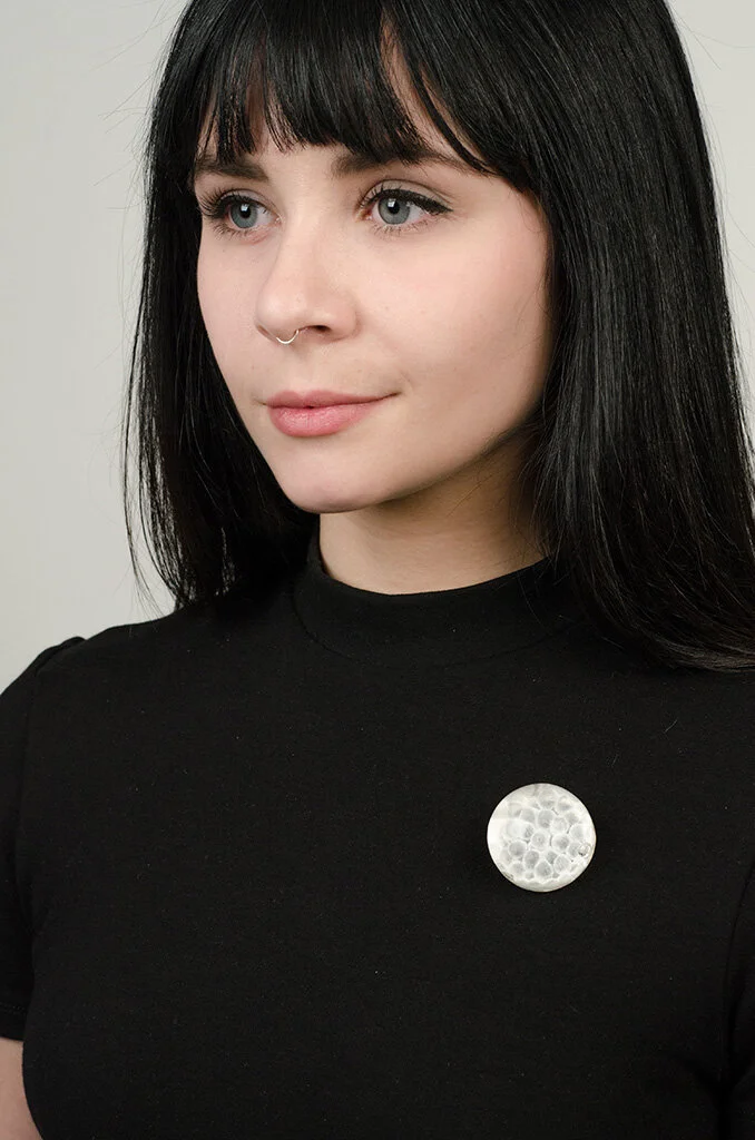 Aqua Reflector Brooch, 2015 Carved acrylic, sterling silver, resin, steel Image by Grace Laemmler