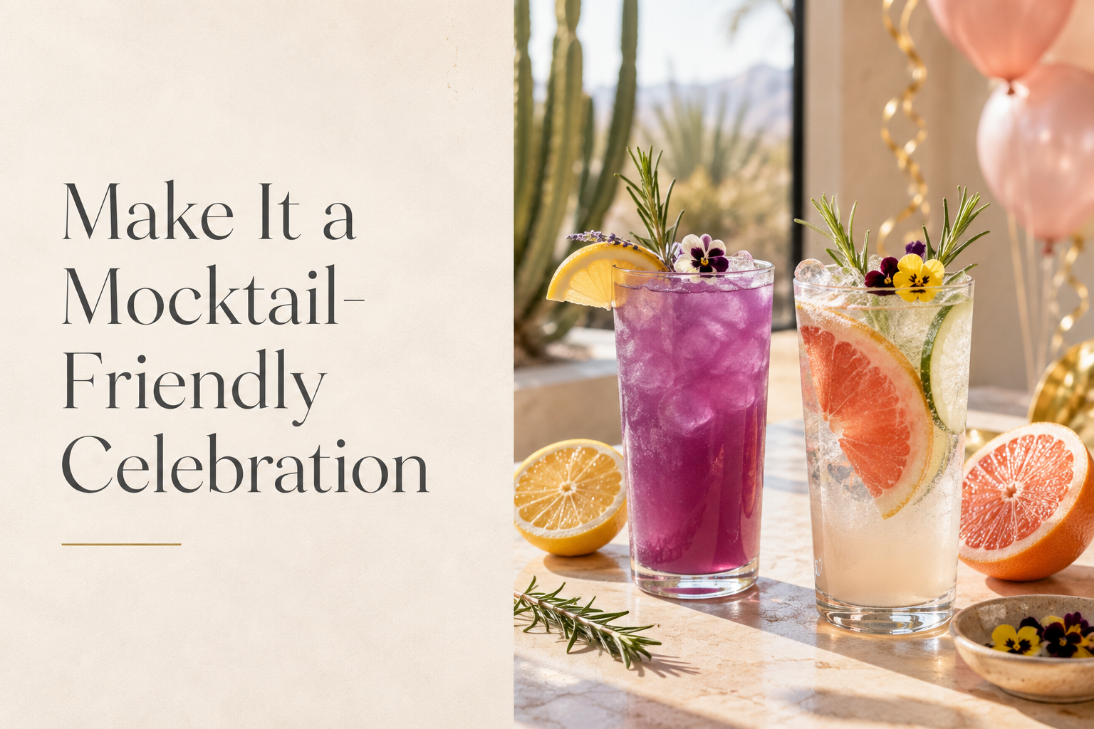 Cocktail and mocktail options for a Scottsdale bachelorette party