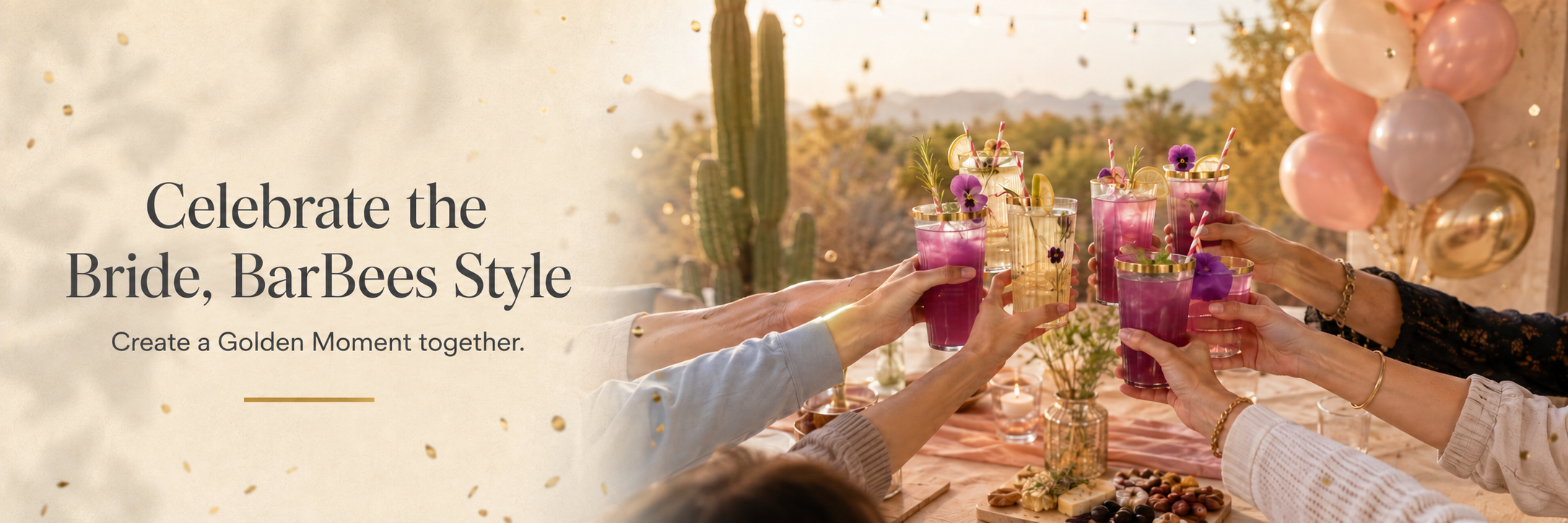 Friends creating a Golden Moment during a bachelorette toast