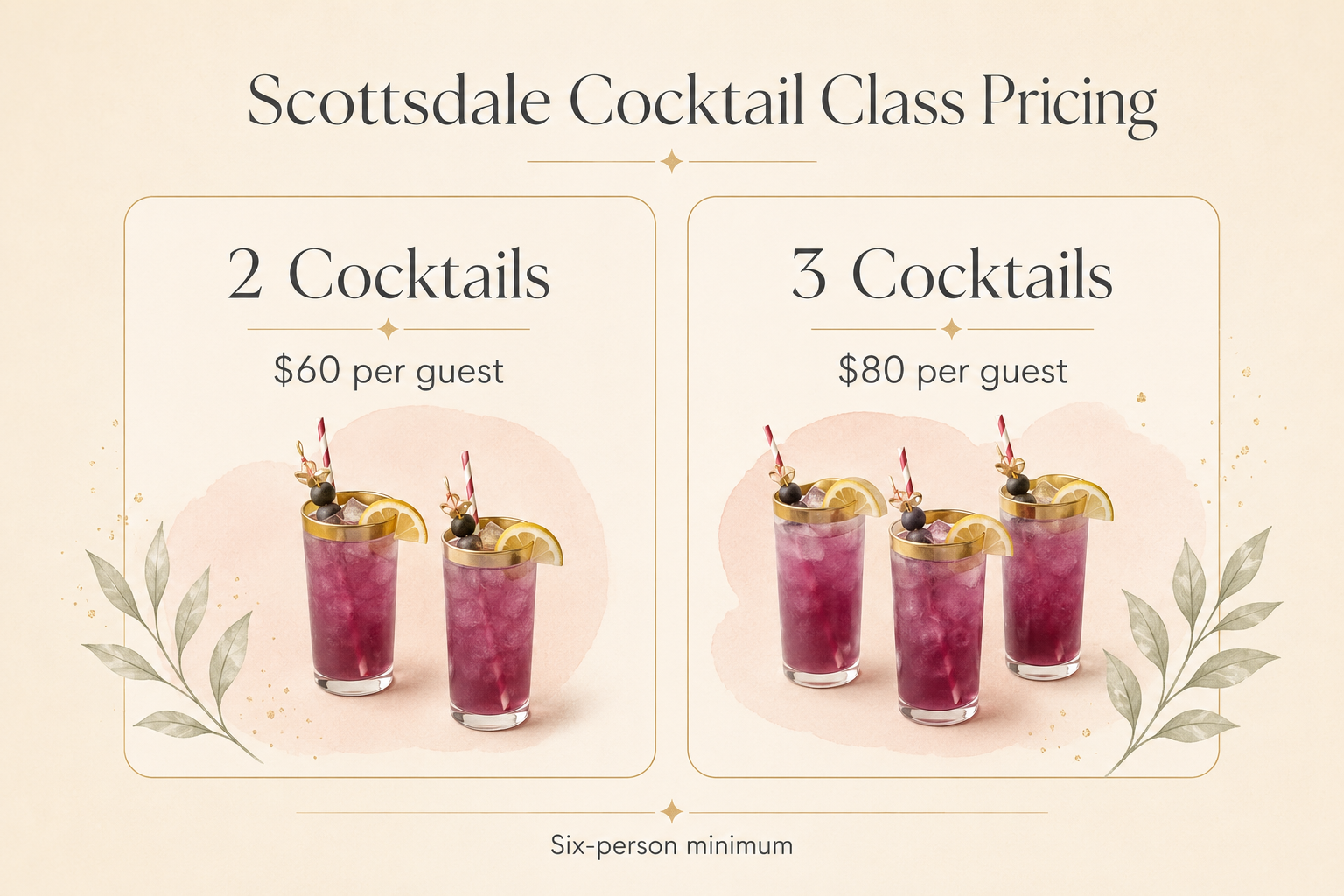 Scottsdale cocktail class pricing for private groups