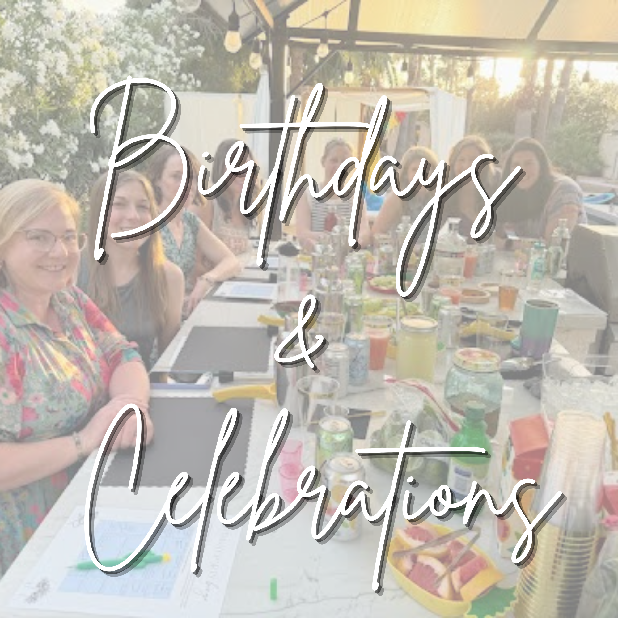 Guests celebrating a birthday during a private BarBees cocktail-making class