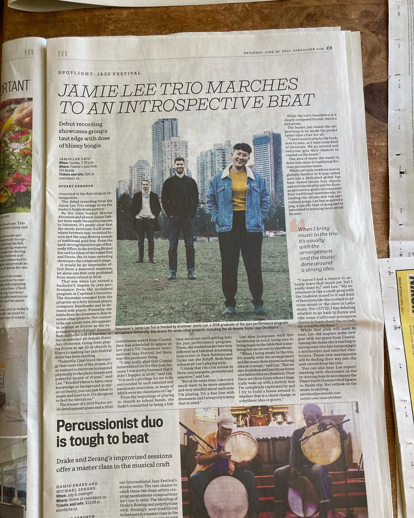 Stupid excited for tomorrow&rsquo;s gig at @frankiesjazz 💕💕💕 there will be a bunch of new songs for you all ✨

Thanks so much @thevancouversun for an amazing article too! Made my day ✨✨✨

#vancouver #vancouvermusic #vancouverdrummer #vancouverjazzfestival #jamieleetrio @coastaljazz