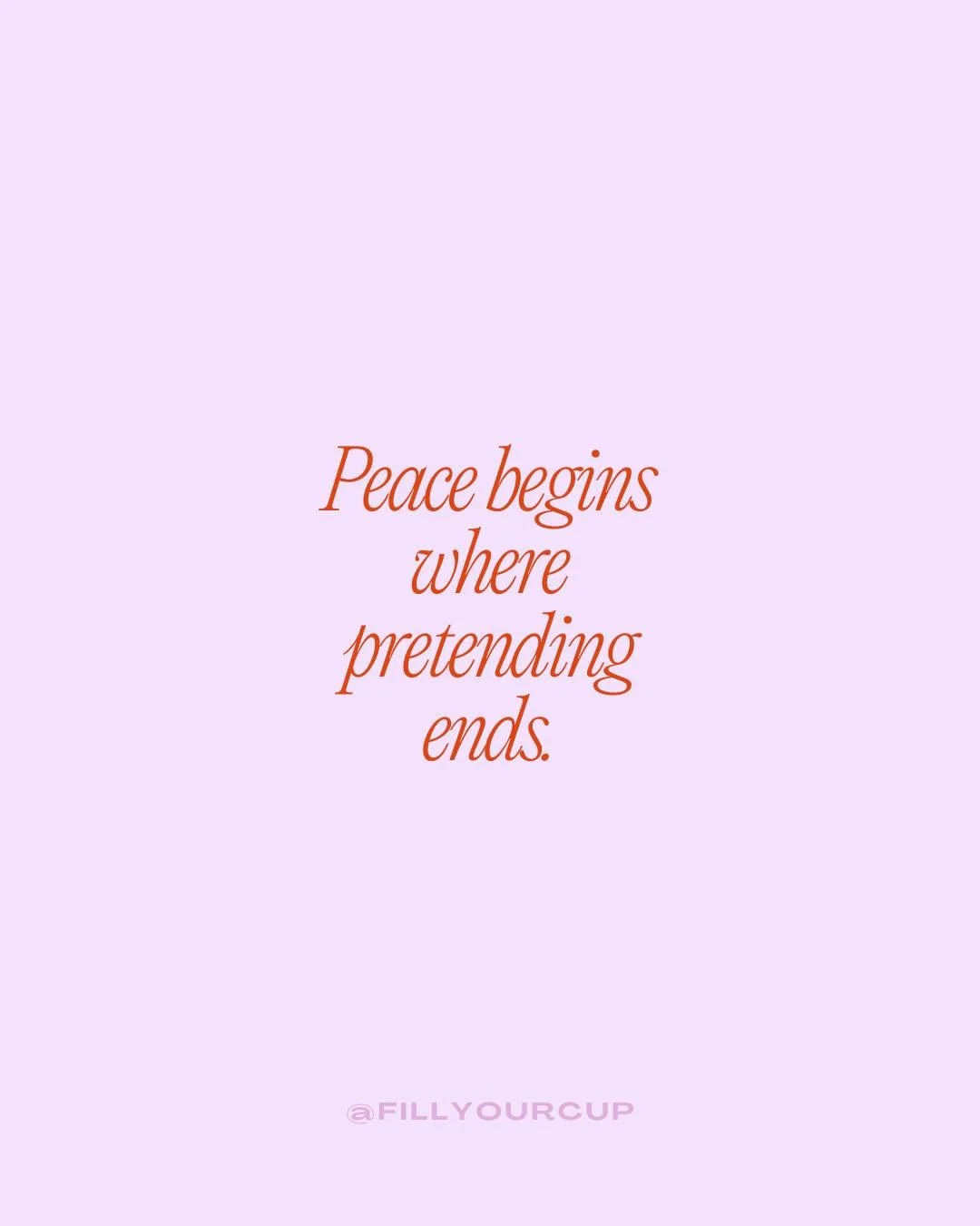 Read that again... OOF!

The moment we stop performing&hellip; stop hiding&hellip; stop trying to hold it all together just to be &quot;okay&quot;&mdash; that&rsquo;s when peace finds a way in.

At Fill Your Cup, we&rsquo;re not here for polished or 