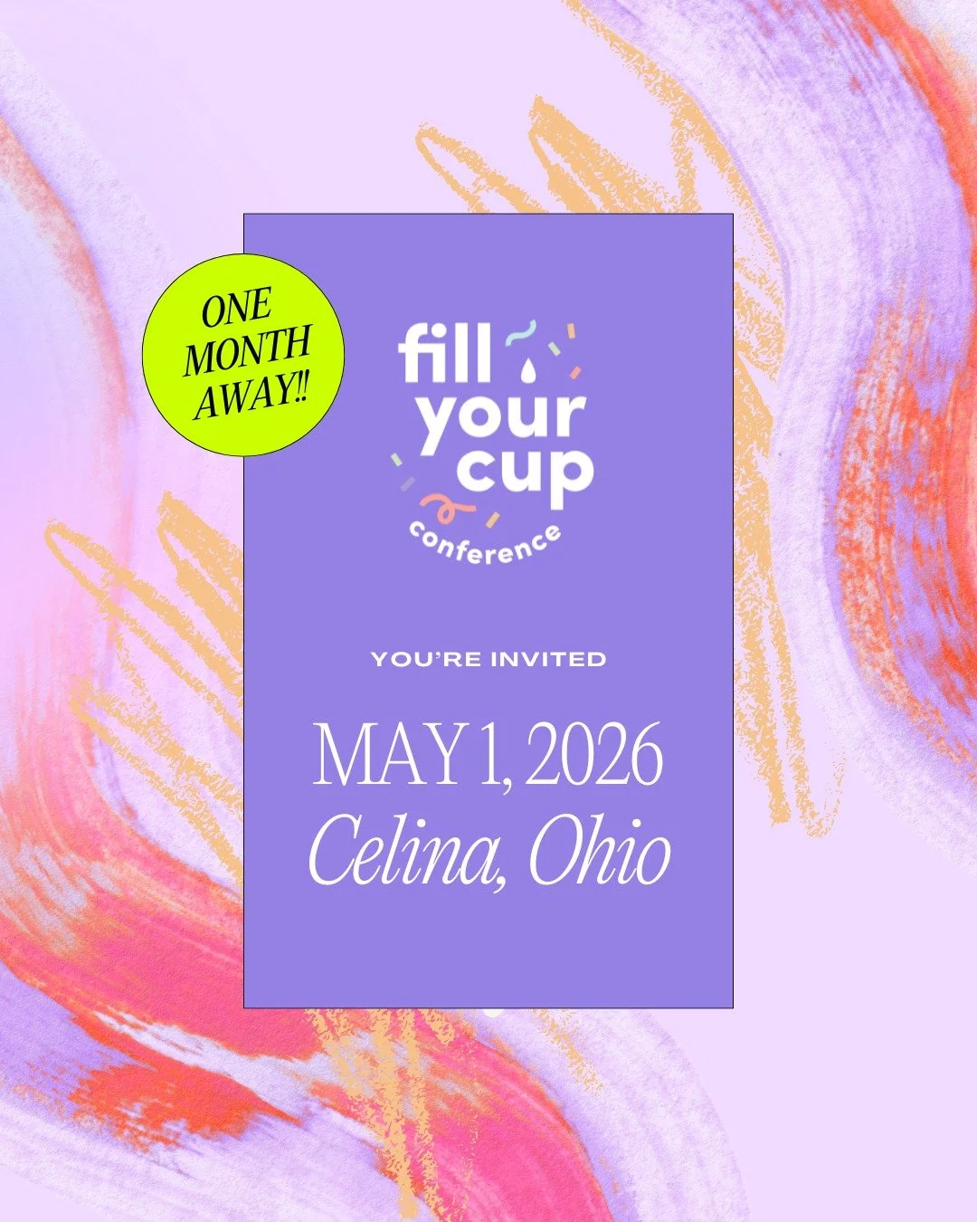 One month away!! 💛
Fill Your Cup is almost here.

This one-day, in-person conference is created for women who give a lot and rarely pause long enough to refill.

It&rsquo;s for the leaders, entrepreneurs, moms, creatives, professionals, and dreamers
