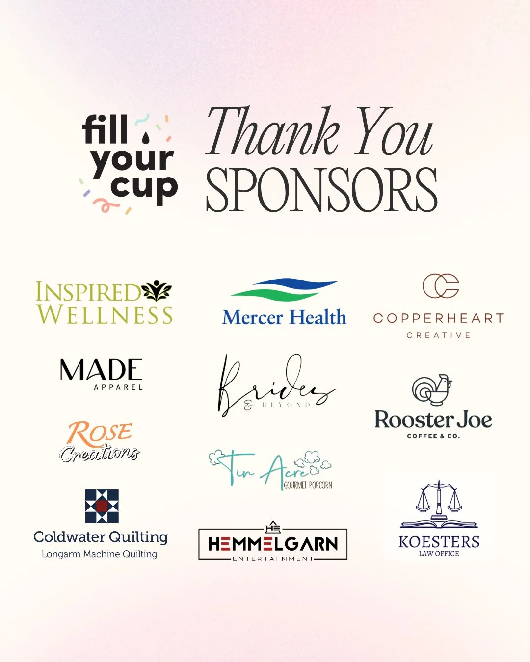 A HUGE Thank you again to our incredible sponsors for helping make this event so meaningful and memorable.

Because of your generosity and support, the day felt even more special than we could have imagined. You helped create an experience where wome