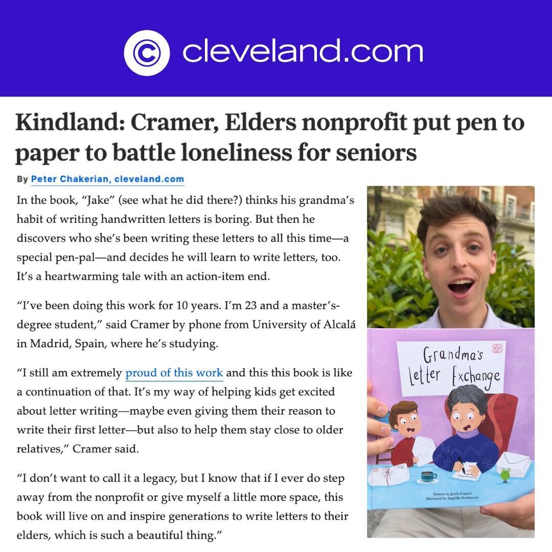 Cleveland.com writes about Grandma's Letter Exchange: &quot;An inspiring new book on how to be a pen-pal for the loneliest of us.&quot;

Thank you for our first review, @clevelanddotcom!