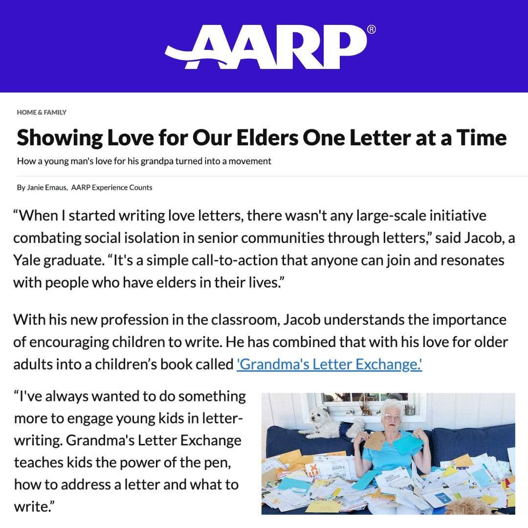 Woke up to see that there's a story on our new book Grandma's Letter Exchange in @AARP! Did you know that it's the world's largest circulation magazine?

What a cool morning.