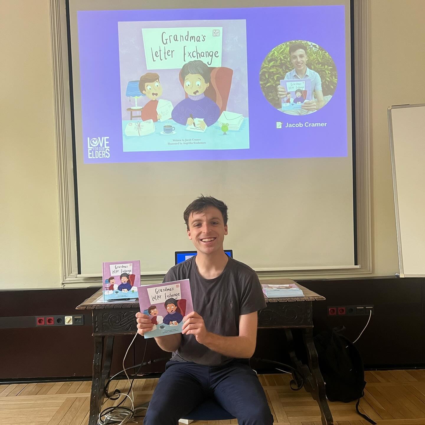 Today was my first ever book read aloud &amp; signing of Grandma&rsquo;s Letter Exchange! Thank you to my favorite library @iiemadrid for hosting this event. I surprised myself with how engaging and interactive my storytelling was, and it was amazing