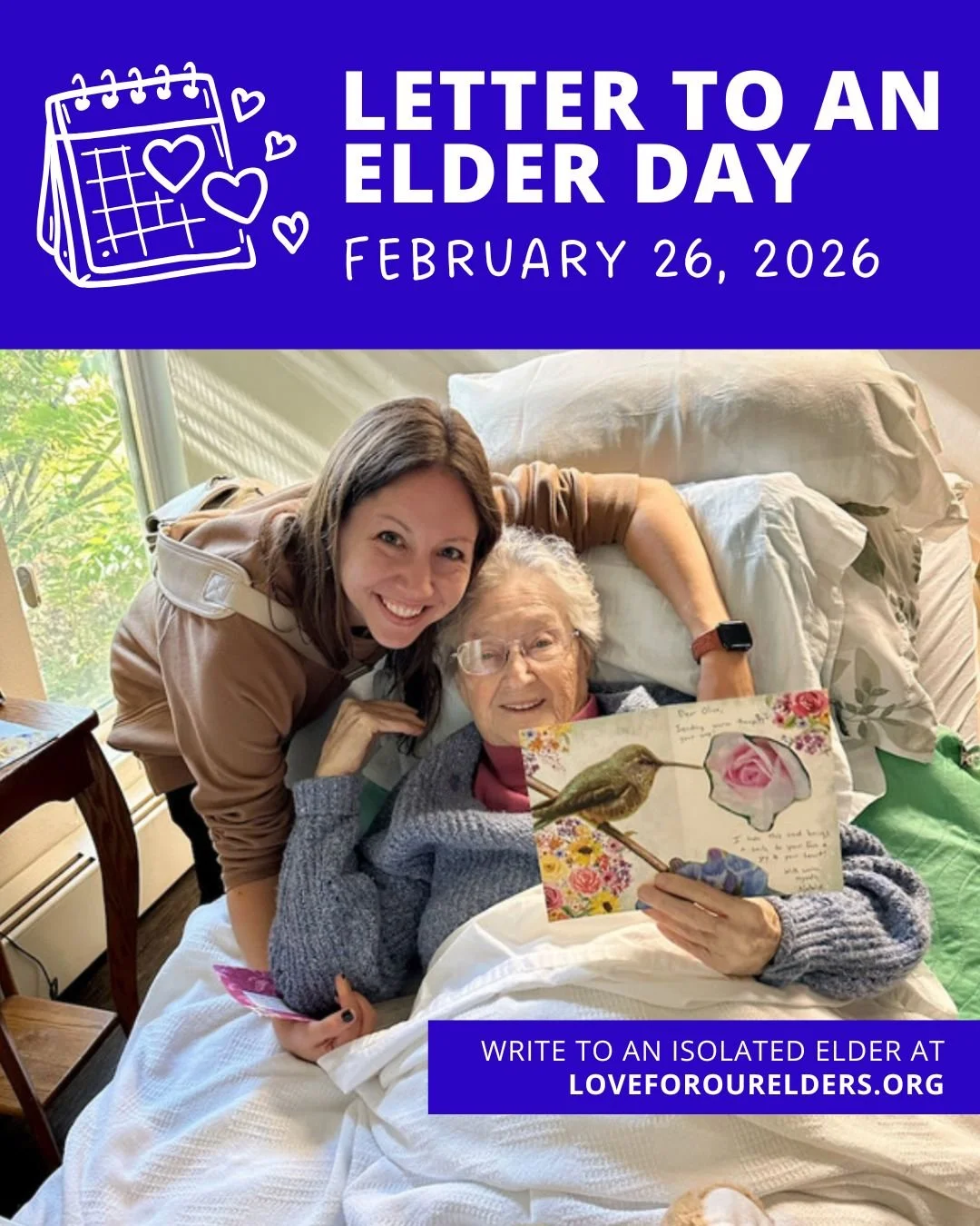 Everyone deserves to feel loved, but not everyone gets to. That&rsquo;s why we write.

This Letter to an Elder Day, join us in fighting loneliness with love, one letter at a time. Join in at the link in our bio. #lettertoanelderday