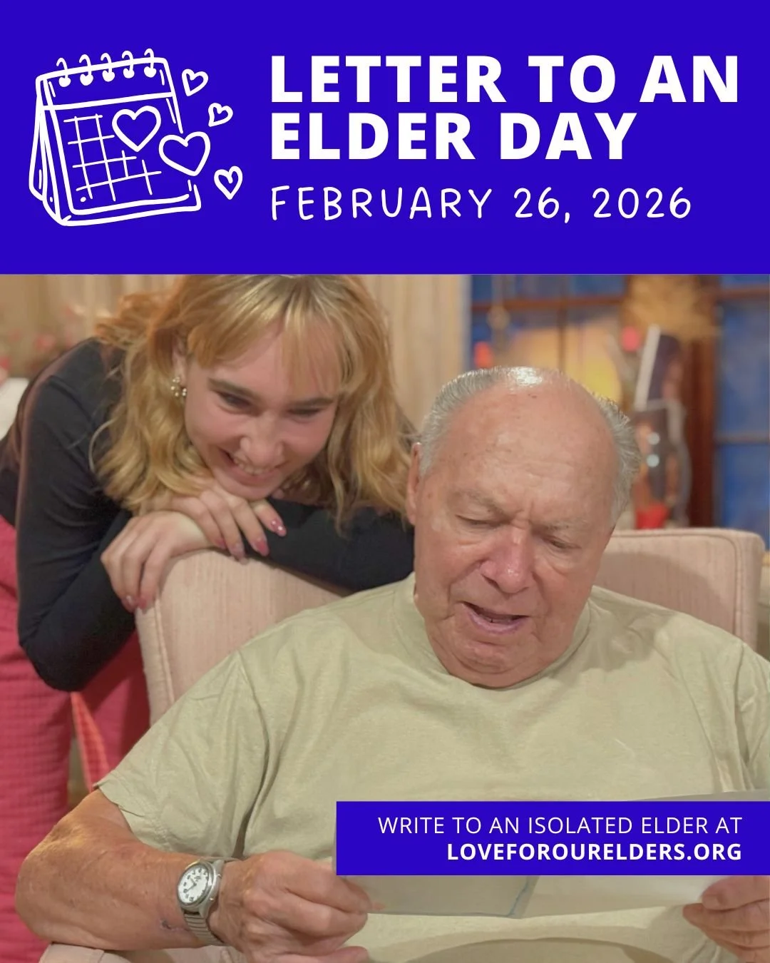 Today is Letter to an Elder Day! Share this post and write a letter to an older adult at the link in our bio. #lettertoanelderday