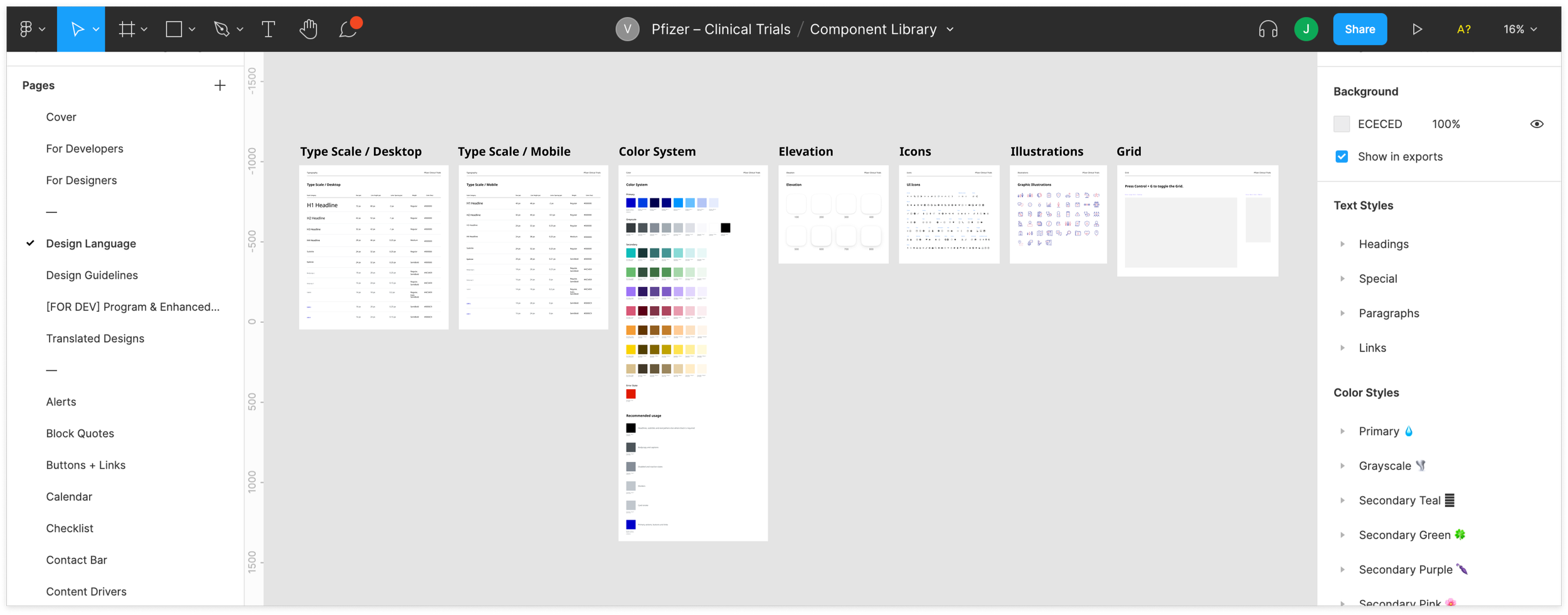 Figma style guide layout