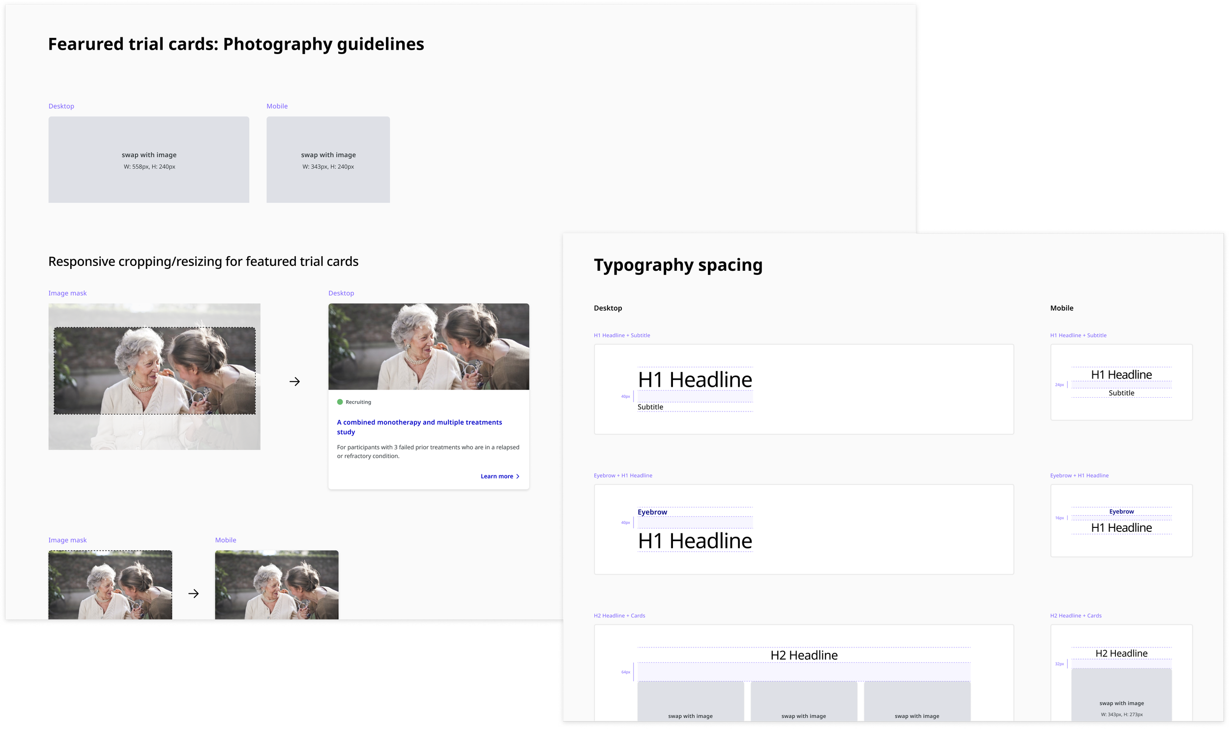 Design system documentation mockup