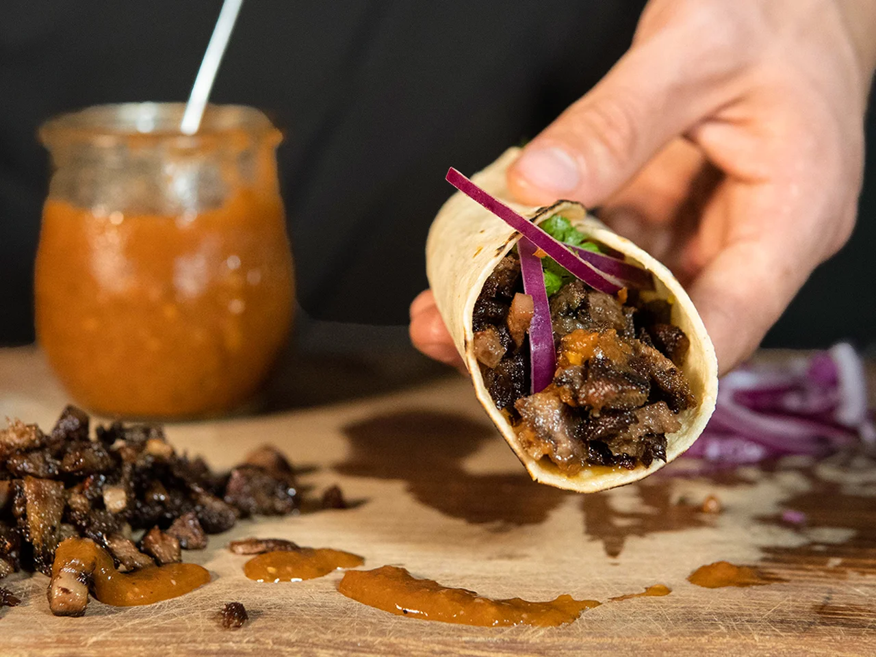 Sous Vide Beef Tongue Taco
