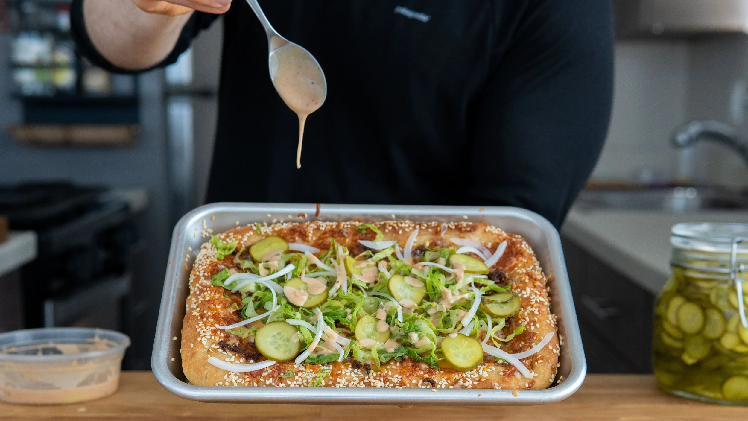 Big Mac Pizza - Sheet Pan Pizza