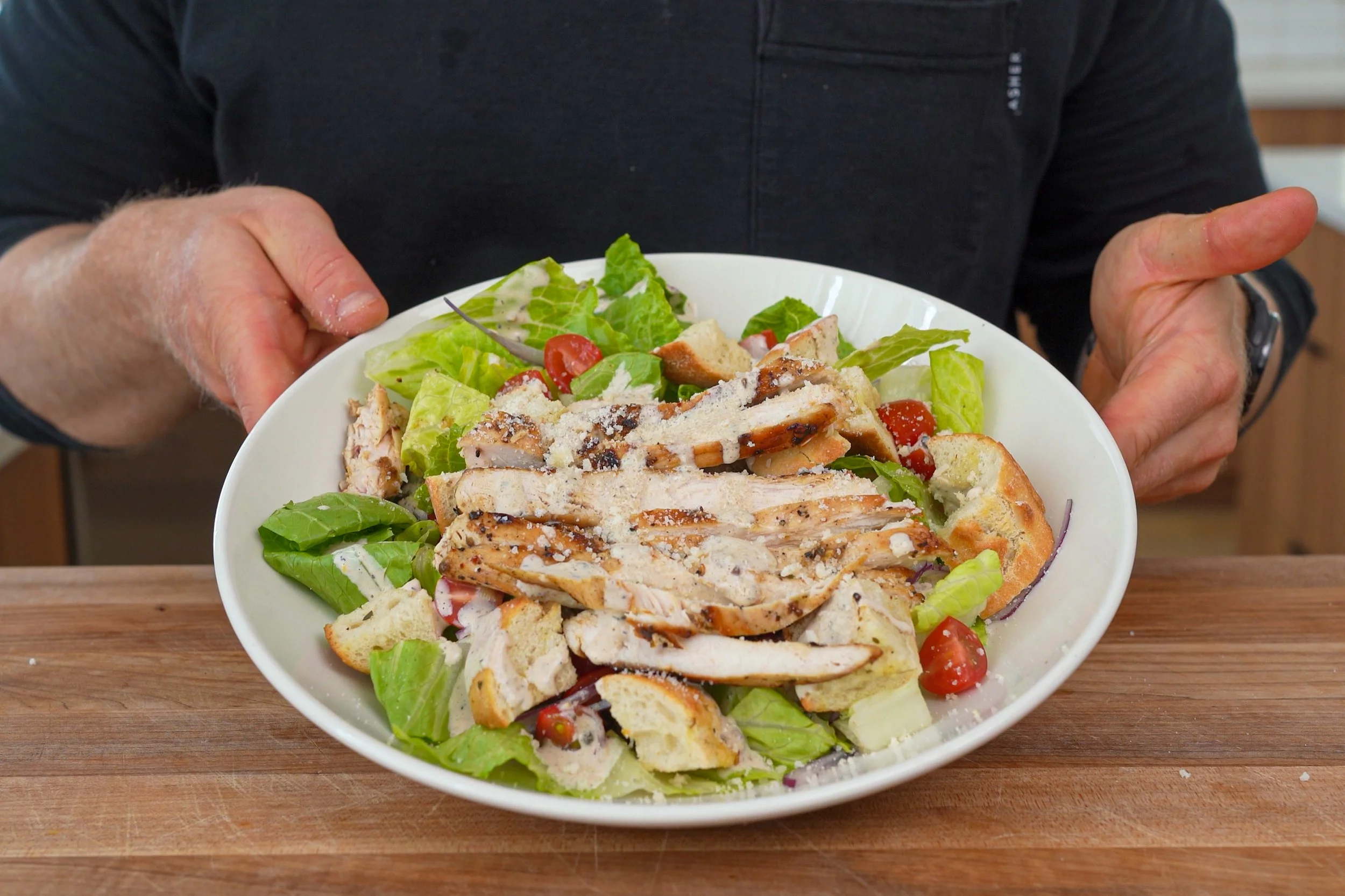 Caesar Salad &amp; Chicken Freezer “Meal Prep”