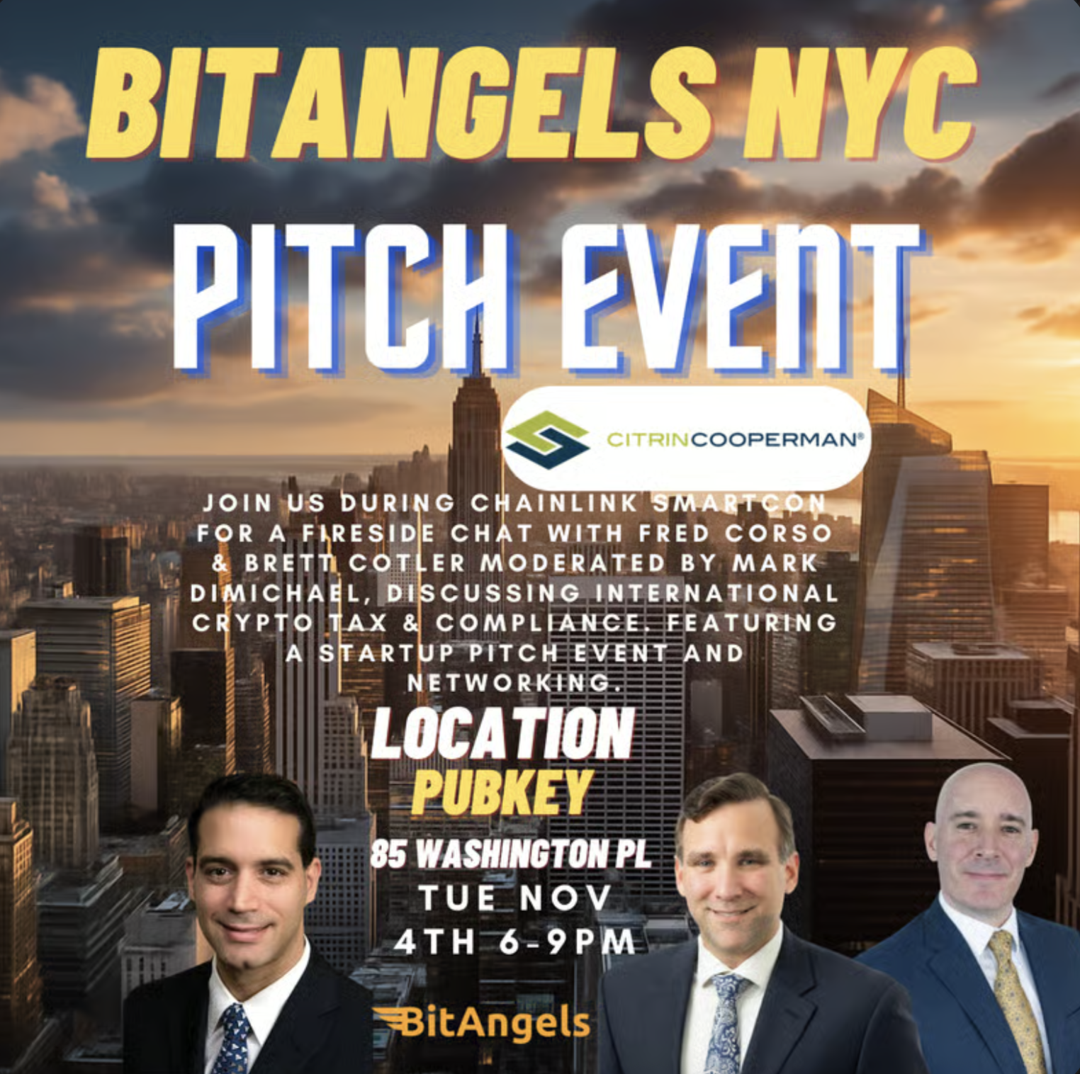 BitAngels Pitch Competition and Fireside Chat during Chainlink SmartCon