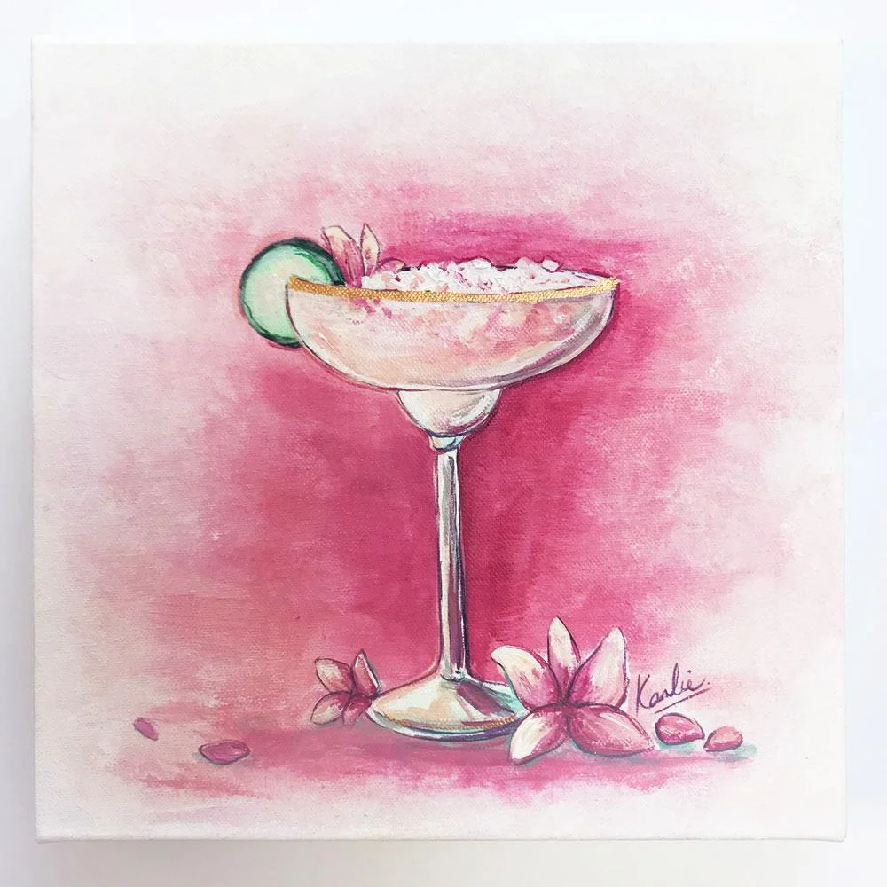 Cocktail Art: acrylic on canvas with gold accents