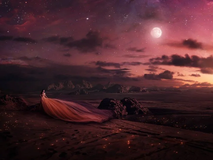 Here&rsquo;s a concept I did over the weekend: a fresh take on my &ldquo;Fashion Scape&rdquo; series. ✨💃

You can see the breakdown of the steps I did to make the image. I started off with a desert image from Unsplash that I liked and edited it with