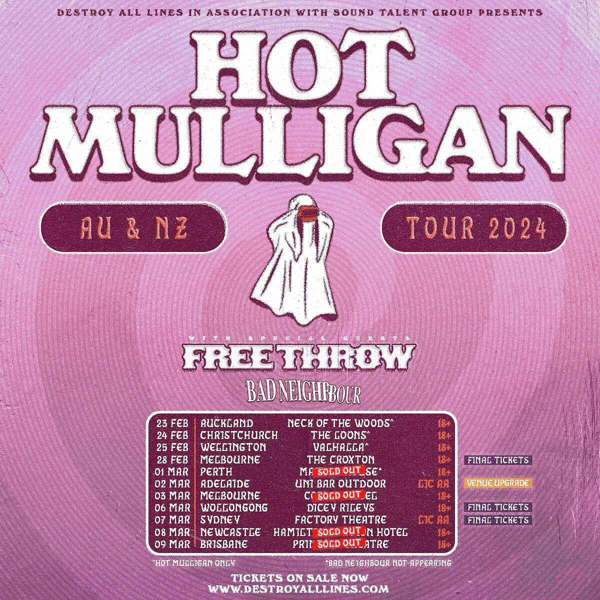 Late last year, Michigan Midwesterners @hotmulligan announced they will make their&nbsp;long-awaited trip to Australian shores in March 2024 for their first ever string of Australian shows. Joining them will be Nashville special guests and fellow fir