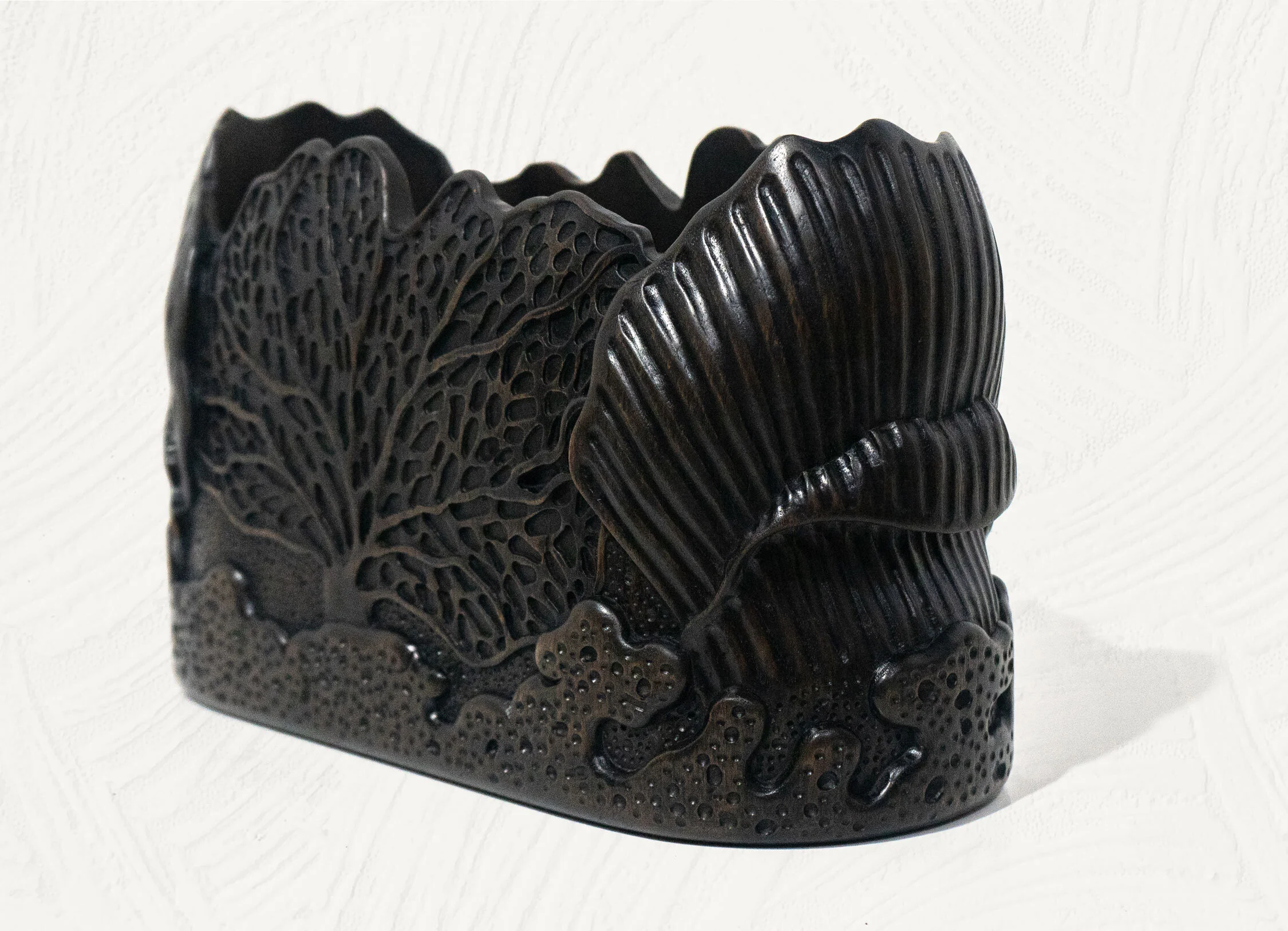 Hand Carved Teak Wine Bucket