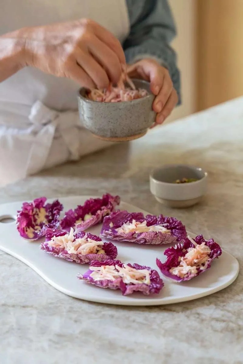 purple napa cabbage appetizer