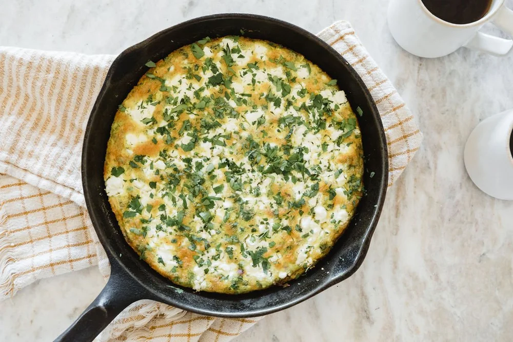 Frittata with Napa Cabbage & Green Onions