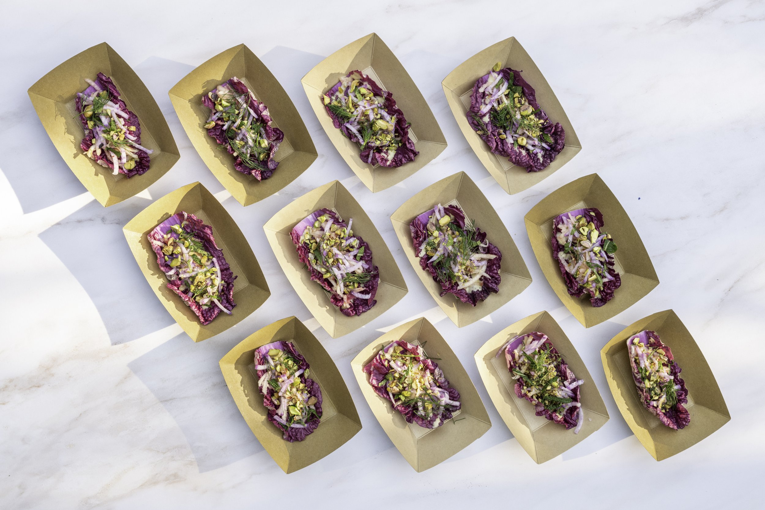 Purple Napa Cabbage appetizer serving