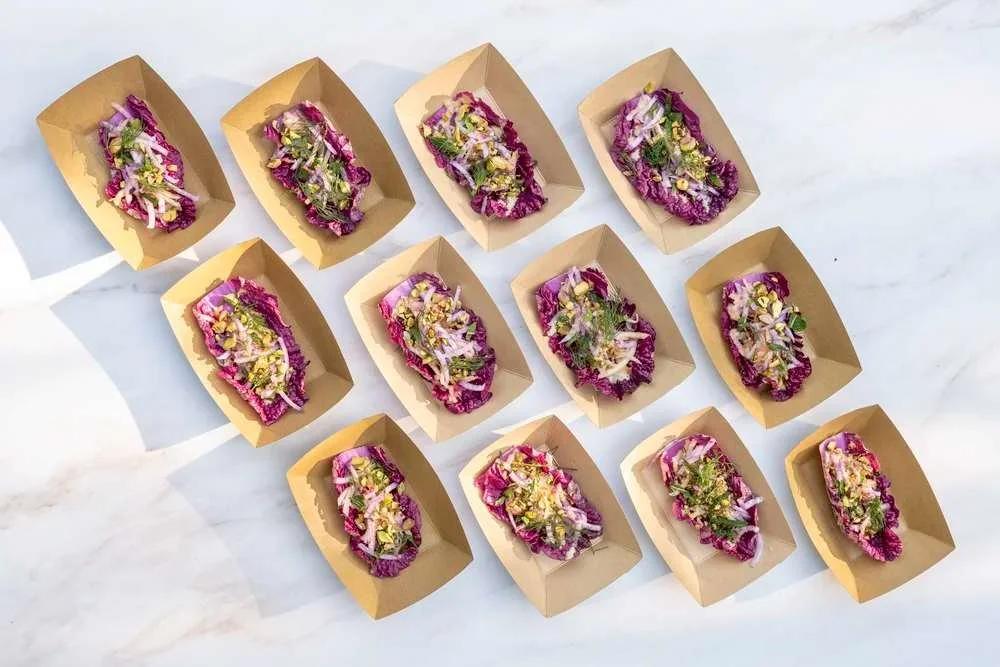 purple napa cabbage appetizer idea