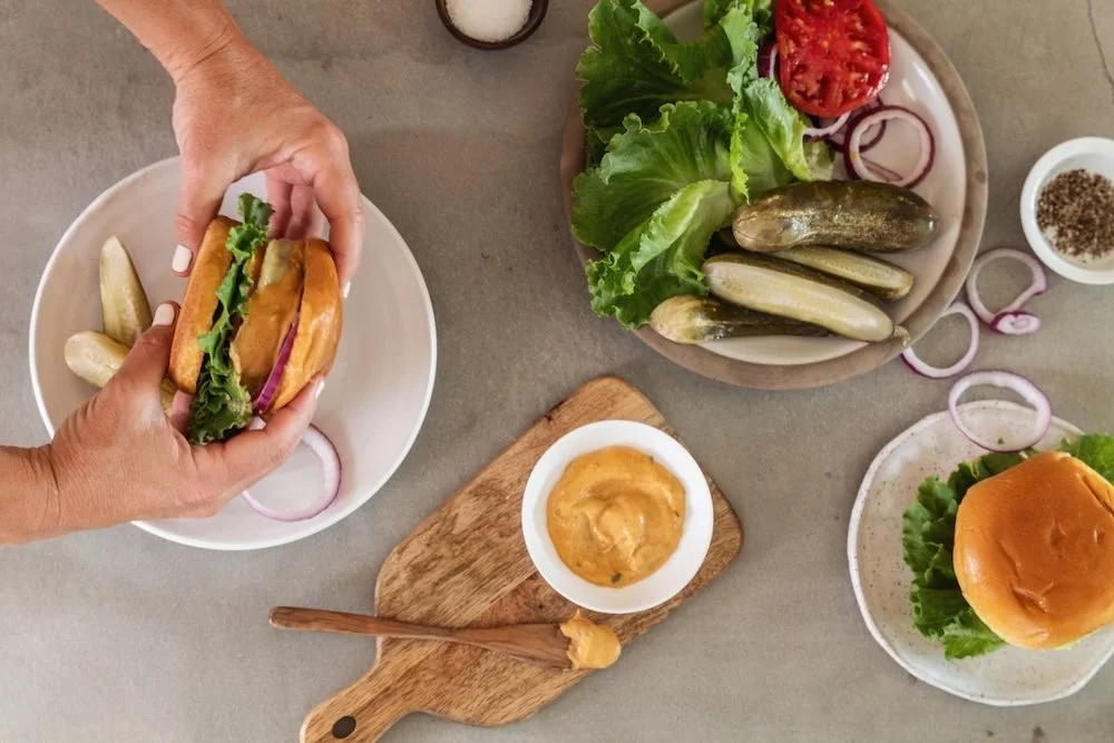 burger with supreme leaf lettuce
