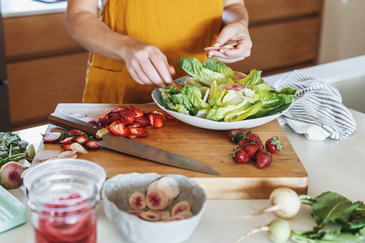 berries and cream little gem salad