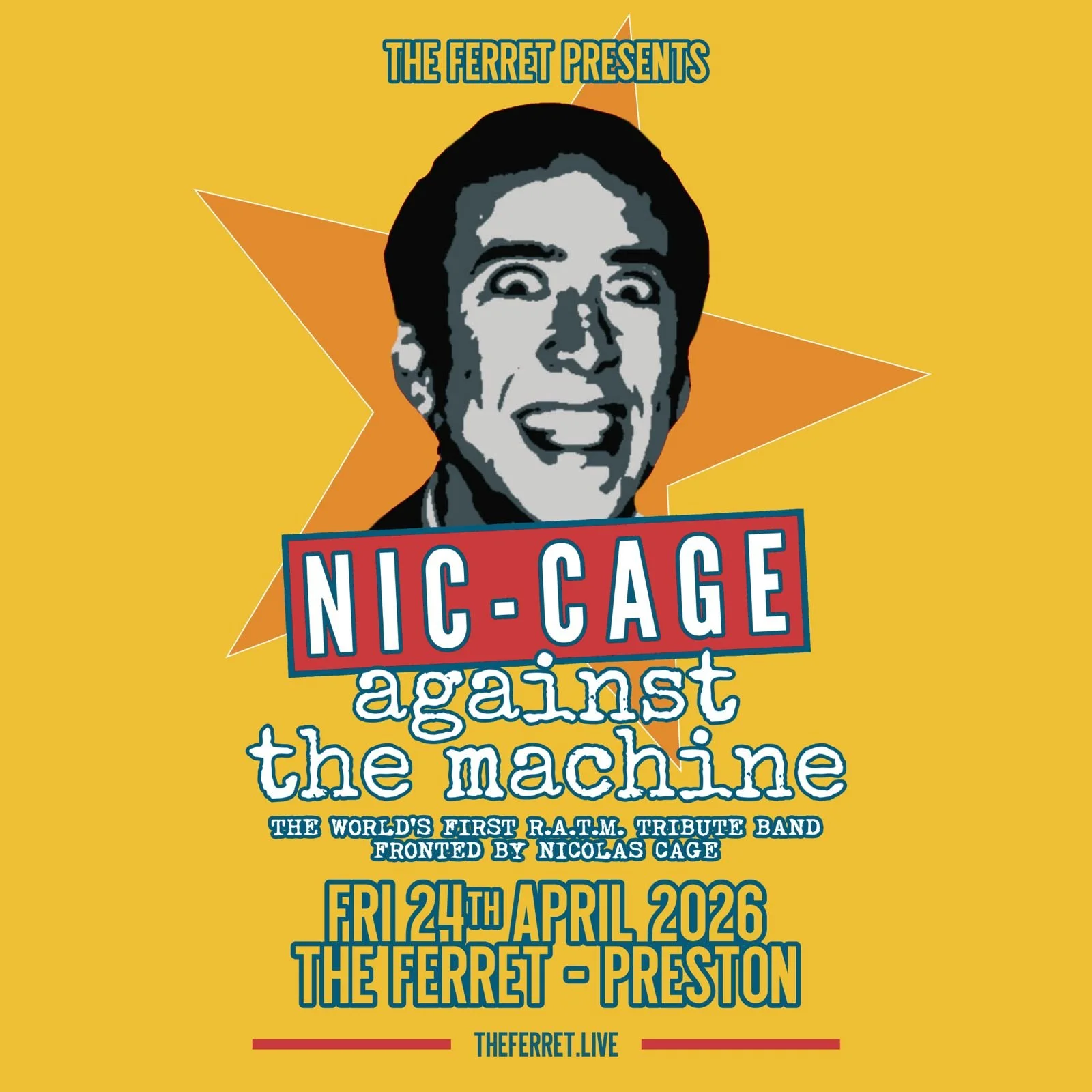 NIC CAGE AGAINST THE MACHINE - The world's first Rage Against The Machine tribute band fronted by Nicolas Cage
