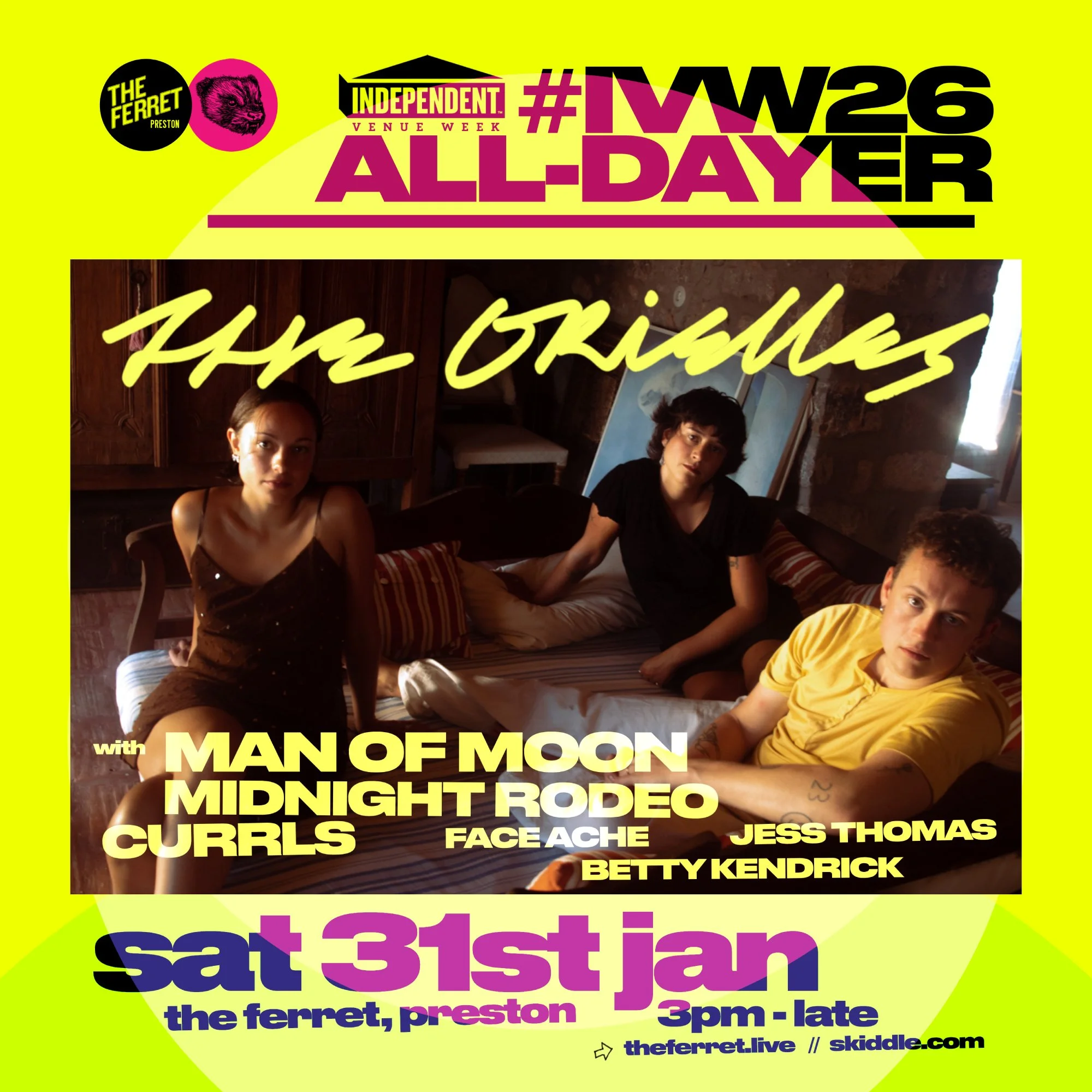 IVW26 All-Dayer ft THE ORIELLES, Man of Moon, Midnight Rodeo, Currls, Face Ache, Jess Thomas &amp; betty Kendrick