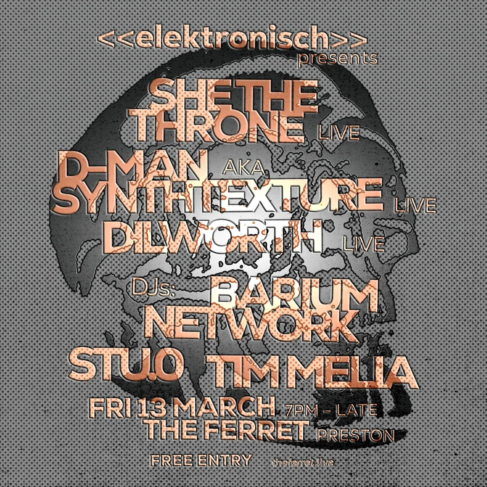 elektronisch ft She The Throne // Synthtexture // Dilworth // Barium Network // Stu.0 // Tim Melia