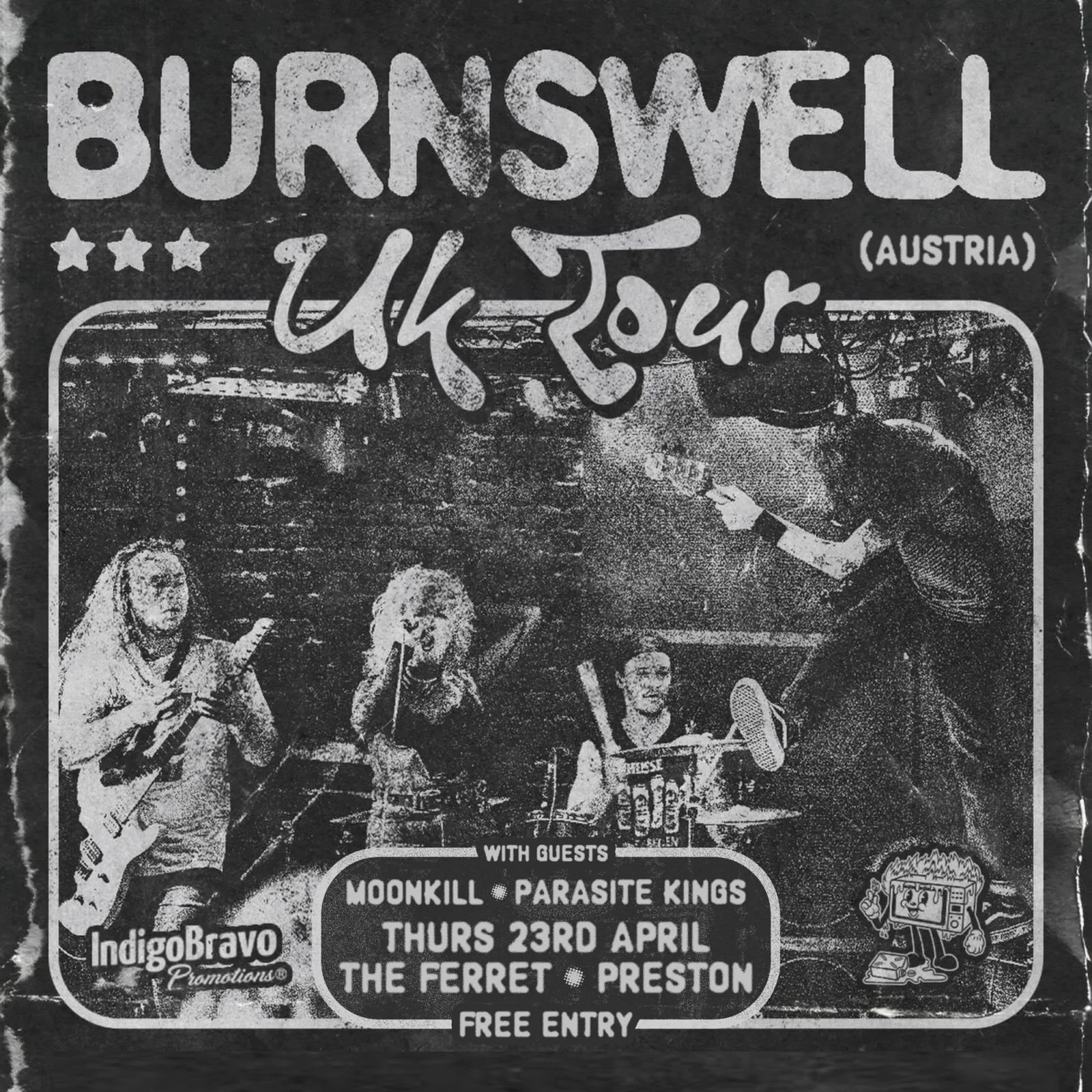 Burnswell (Austria) + Moonkill + Parasite Kings *FREE ENTRY!*