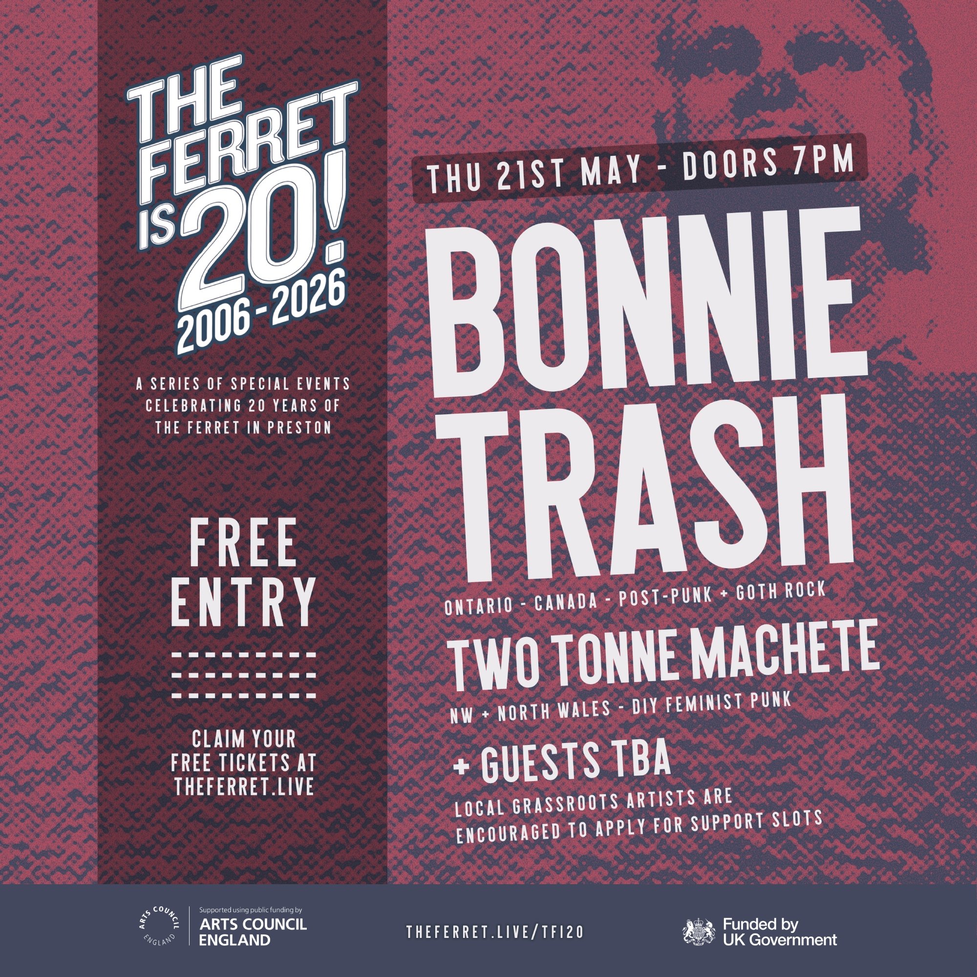 THE FERRET is 20! Bonnie Trash + Two Tonne Machete + guests