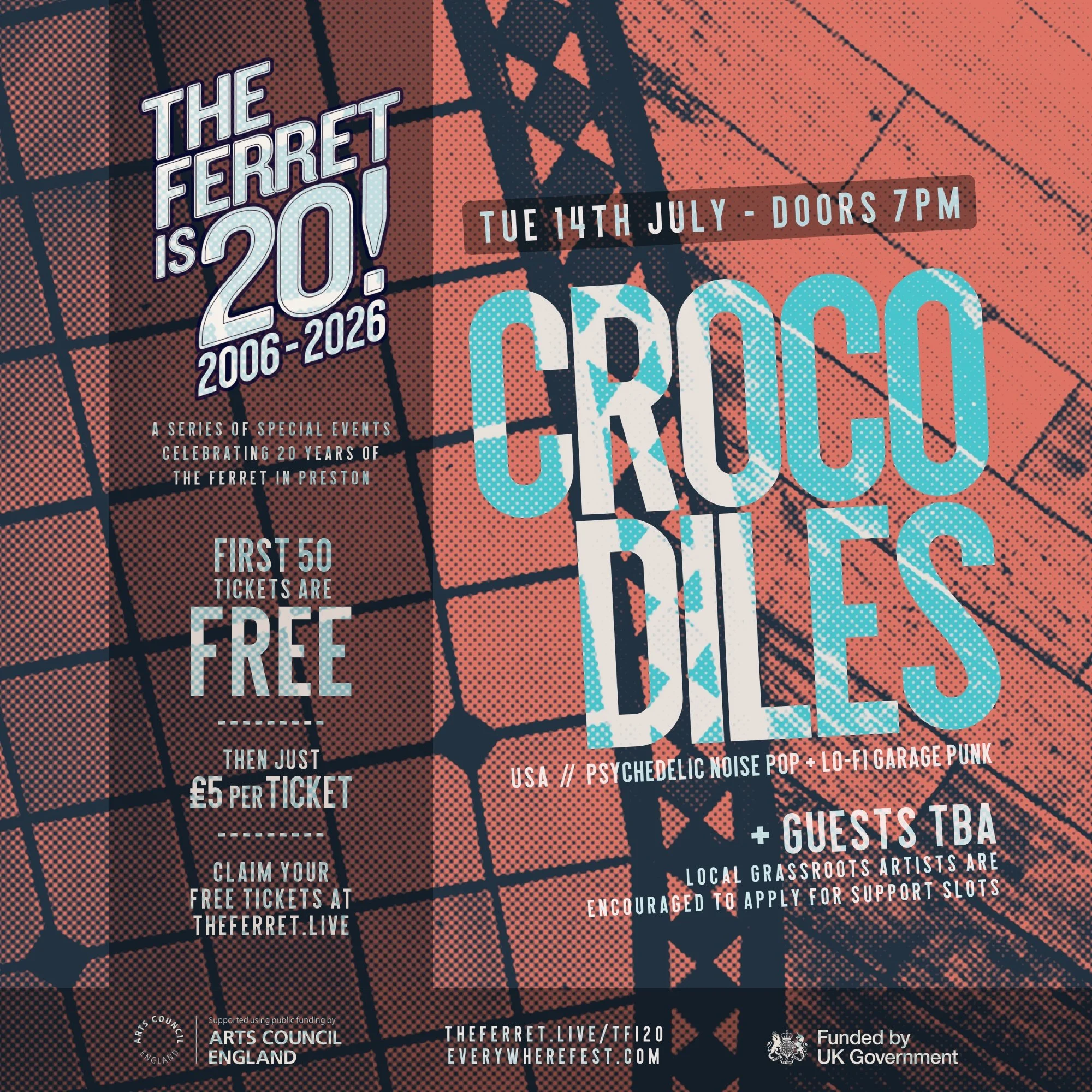 CROCODILES + guests // The Ferret is 20!