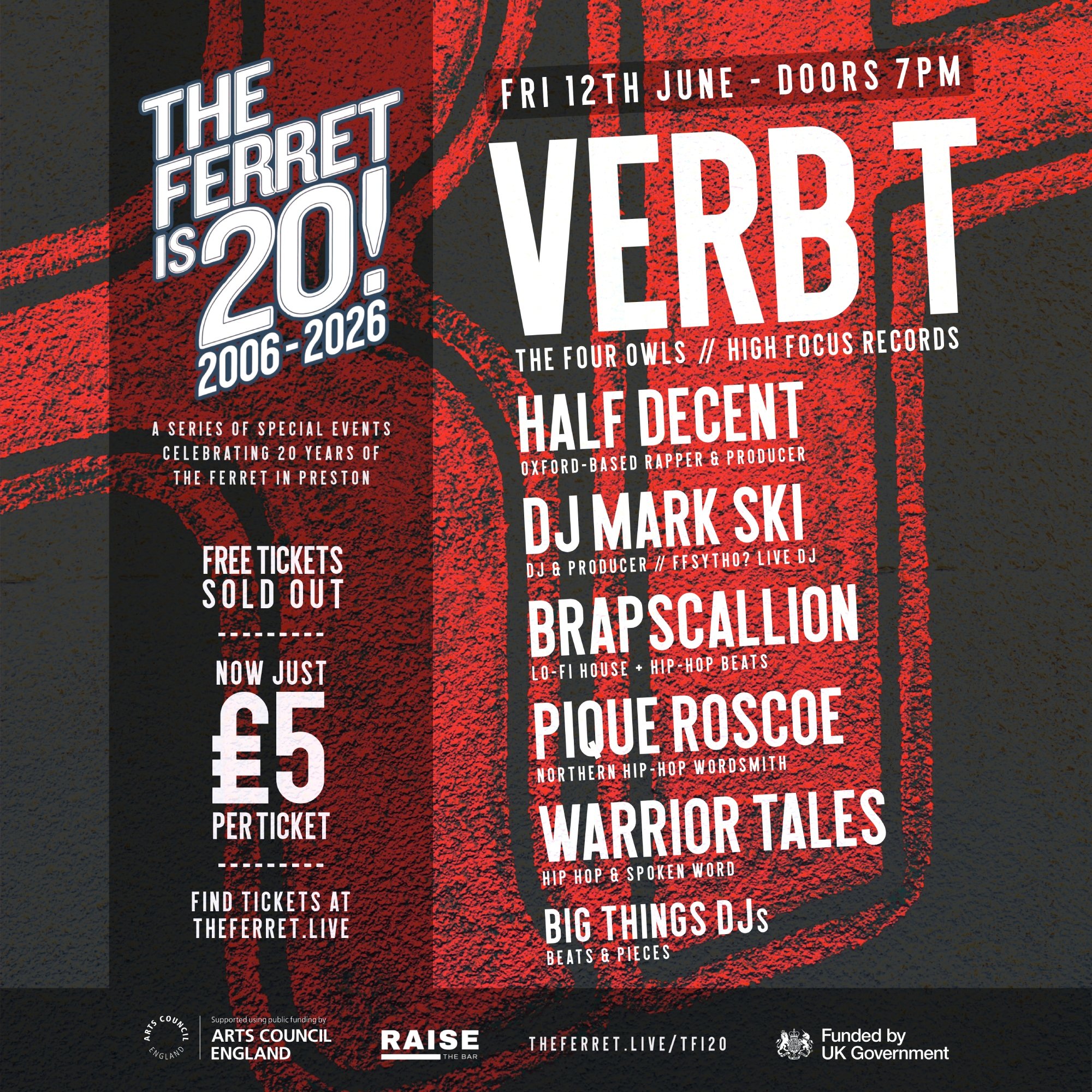 VERB T (The Four Owls) + guests - THE FERRET is 20! UK Hiphop Special