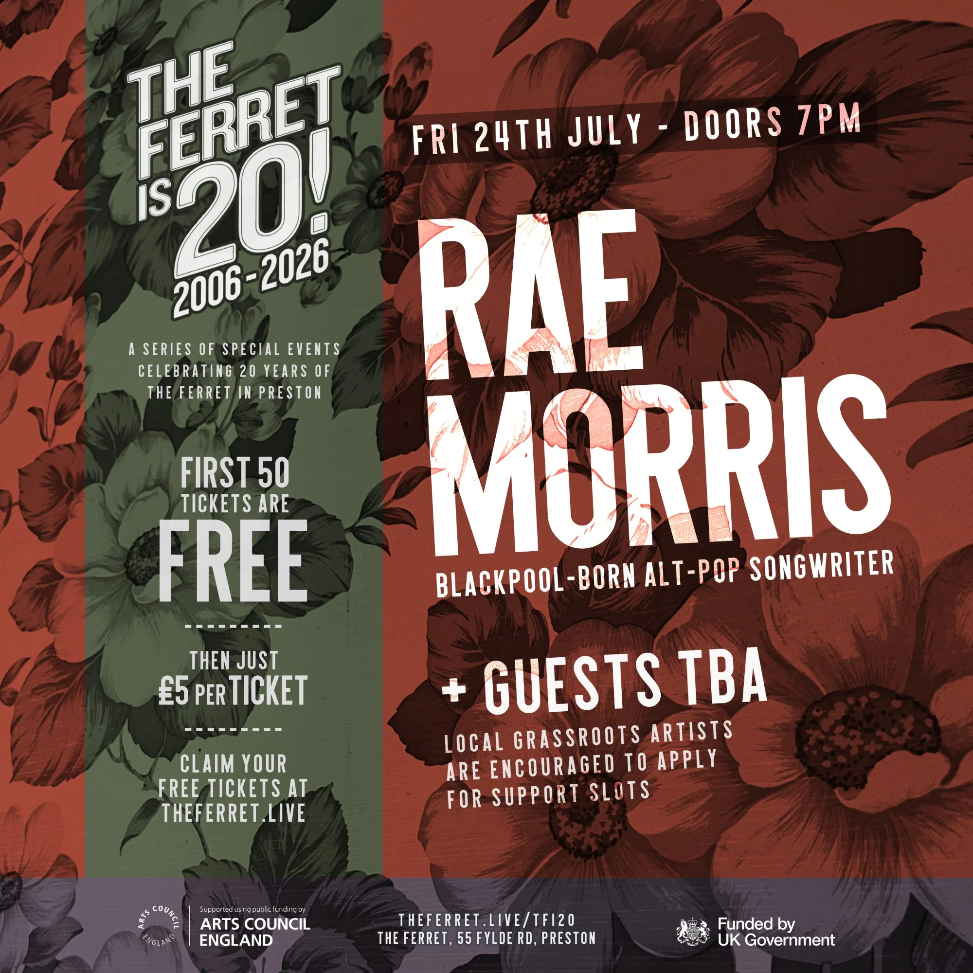 RAE MORRIS + guests // The Ferret is 20!