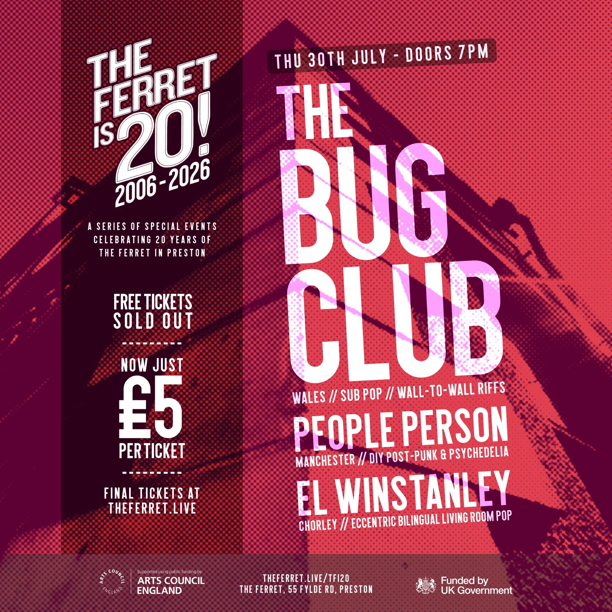 THE BUG CLUB + People Person + El Winstanley // The Ferret is 20!