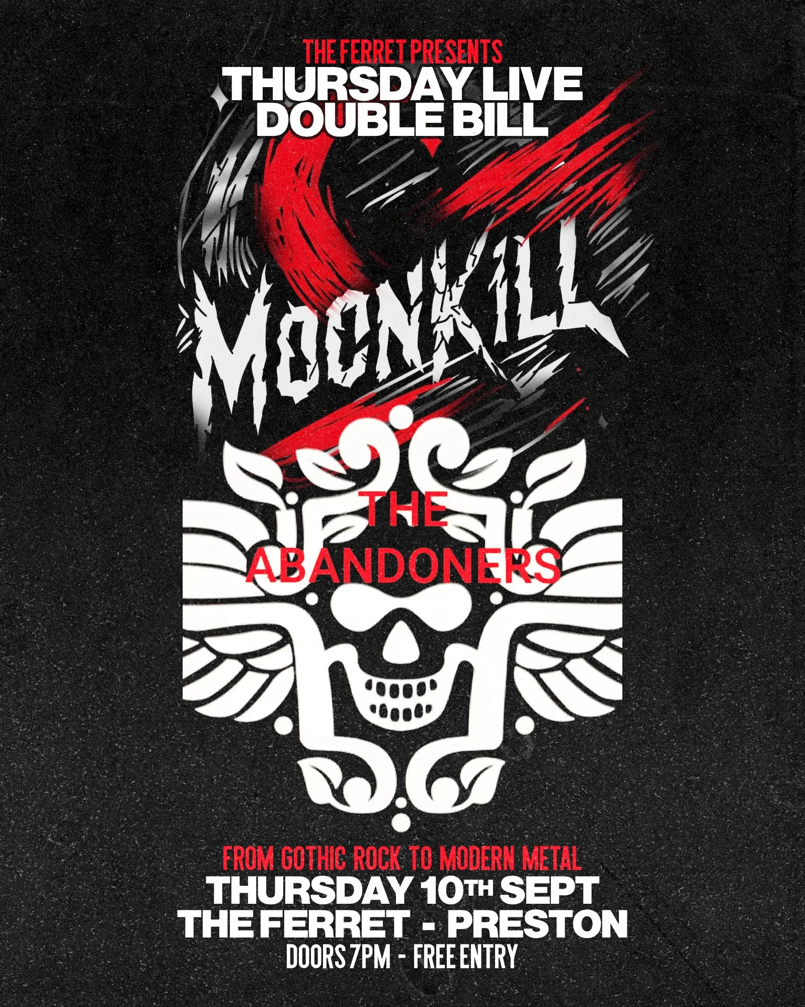 Thursday Live Double Bill: MOONKILL + THE ABANDONERS