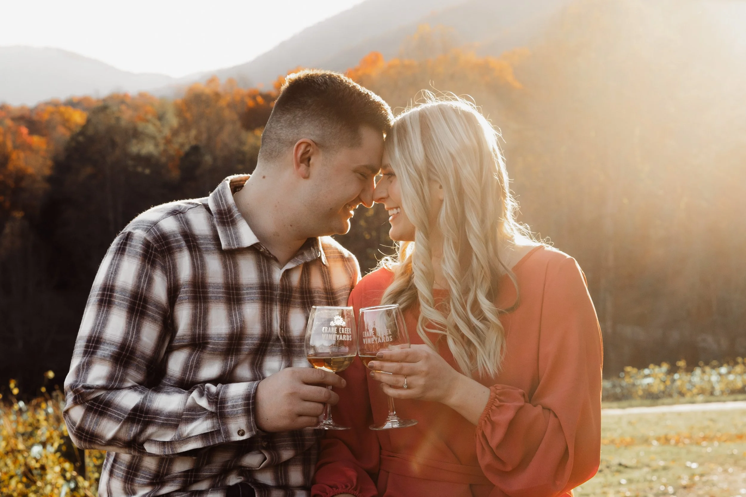 Vineyard engagement photographer, North Georgia, winery near Elijay, fall proposal photo