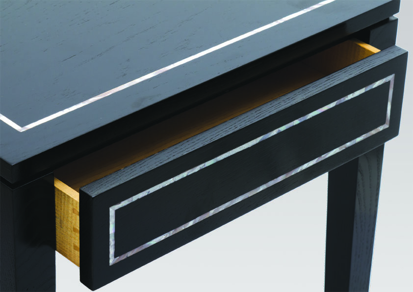 Copy of  Ebonised side table draw with mother of pearl inlay