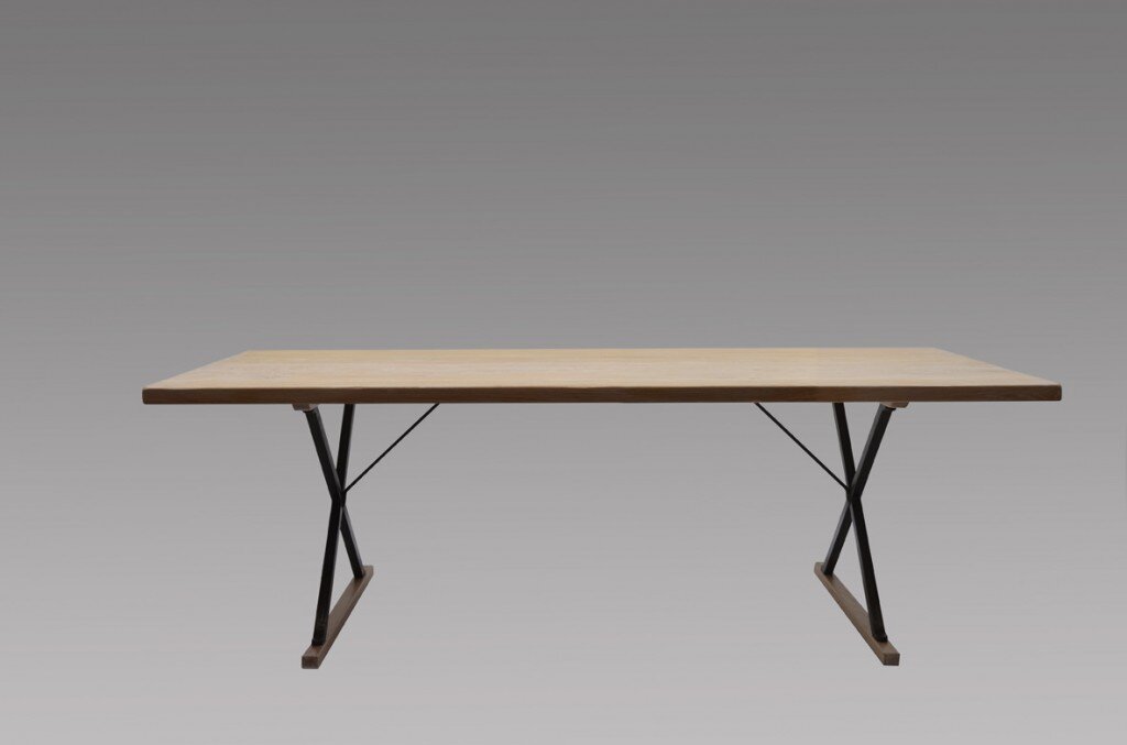 Copy of  Oak dining table with metalwork base