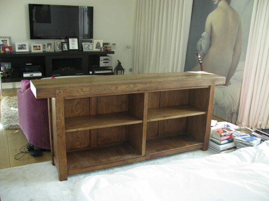 Copy of  Distressed oak open cabinet