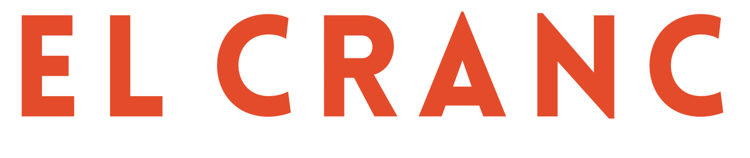 Large red and black text spelling 'EL CRANC' with a simple design.