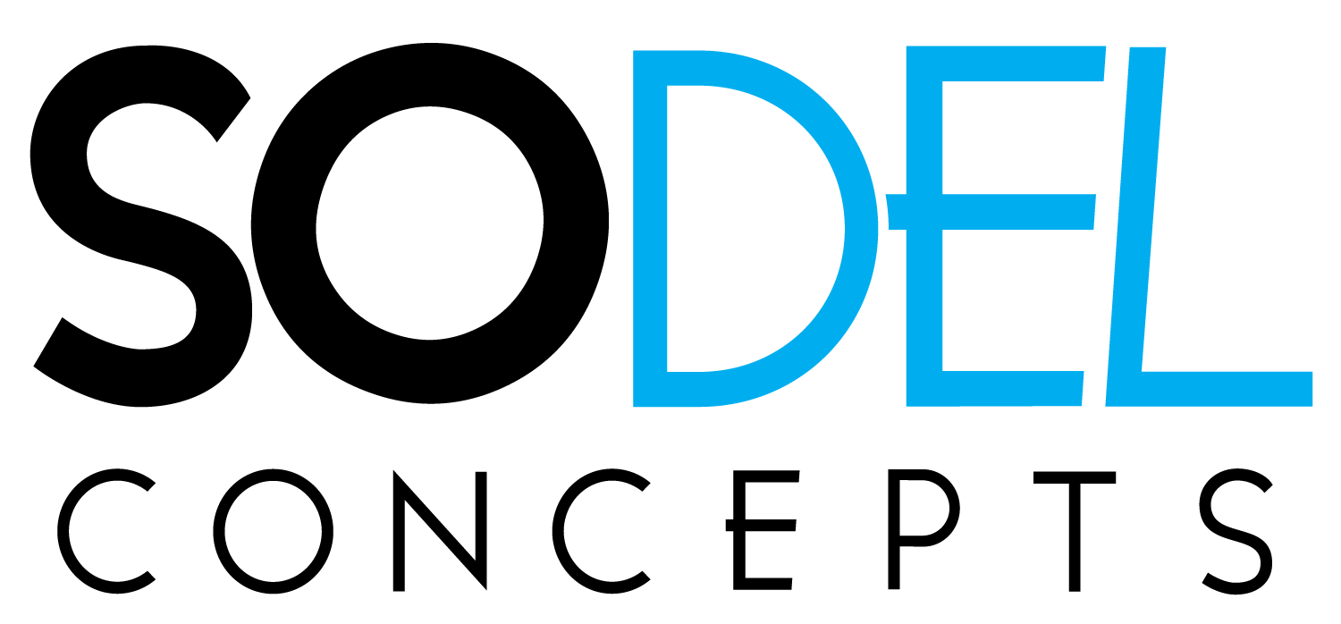 Sodel Concepts logo with the word 'SODEL' in black and blue letters, and 'CONCEPTS' in black below.