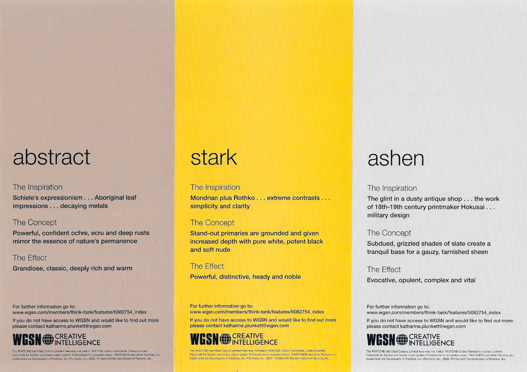 WGSN colour predictions – naming and copy